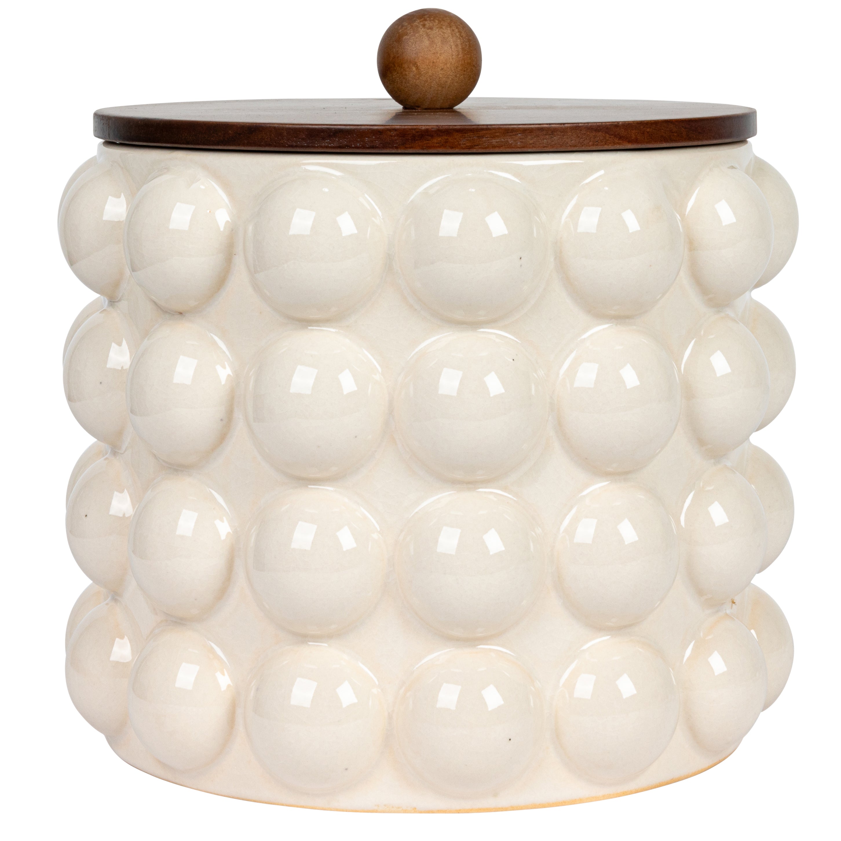 Hobnail Canister with Wood Lid
