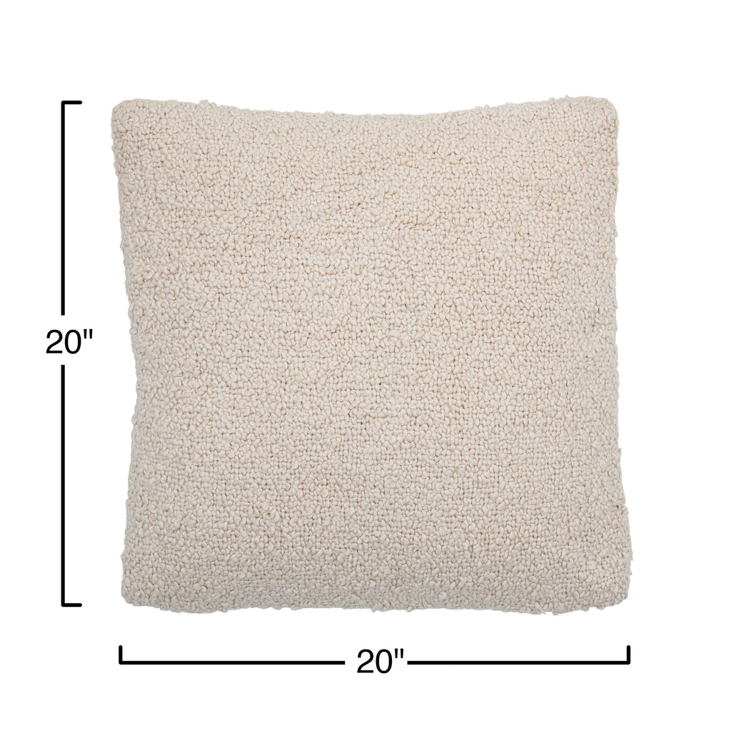 Cozy Woven Square Pillow - Cream