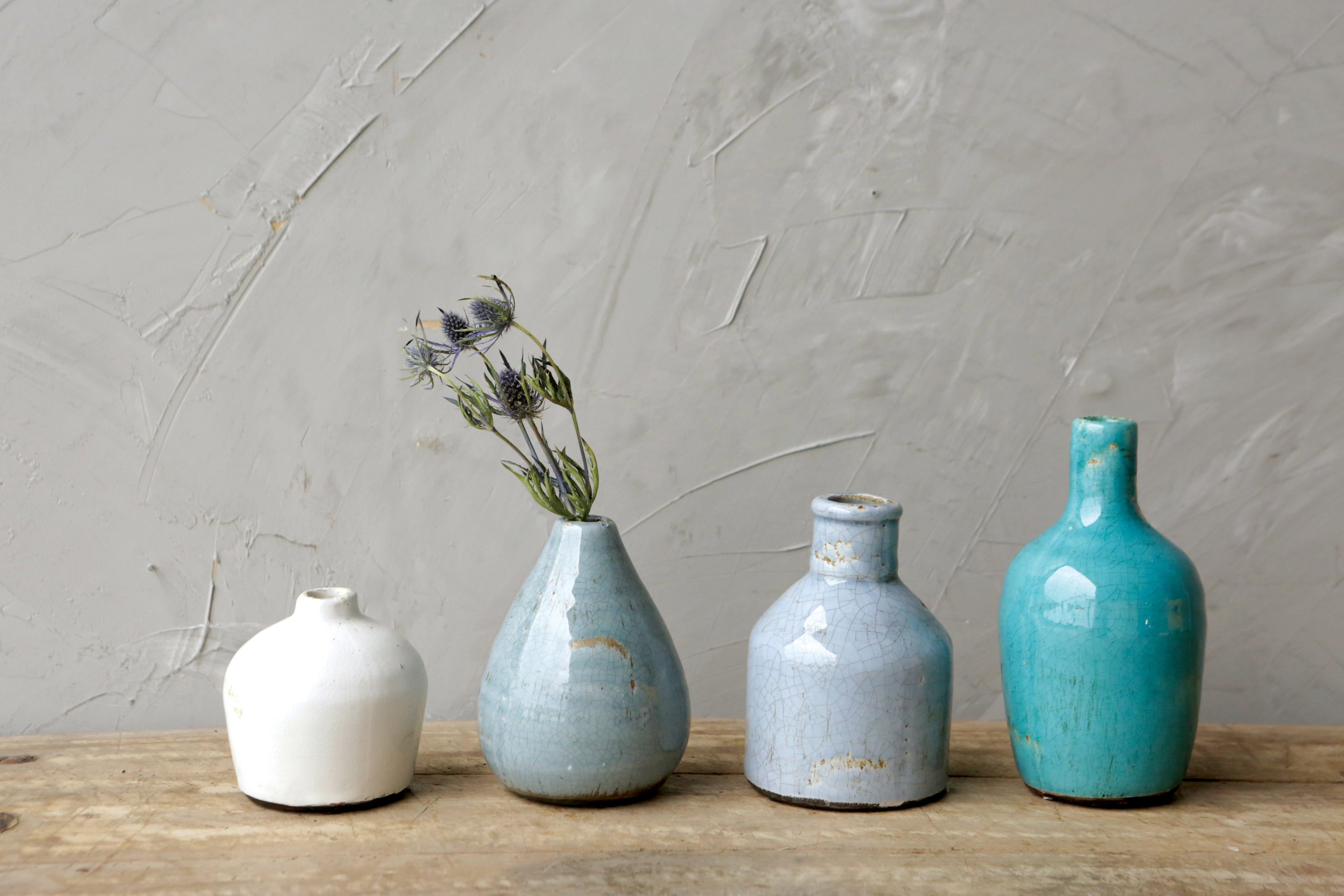 Better in Blue - Terracotta Bud Vases