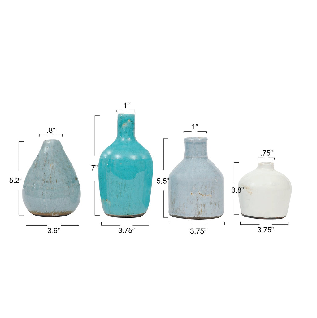 Better in Blue - Terracotta Bud Vases