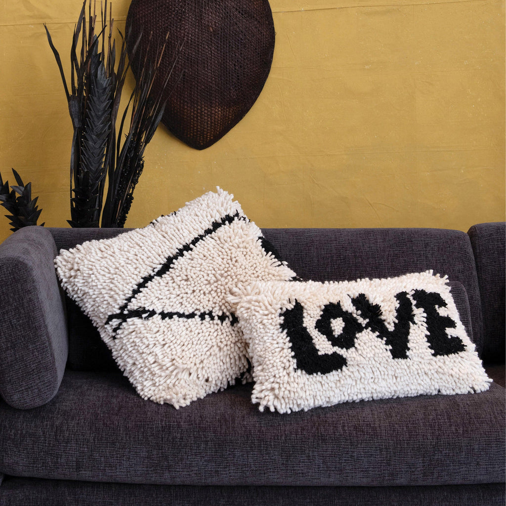 Shag Lumbar "Love" Pillow