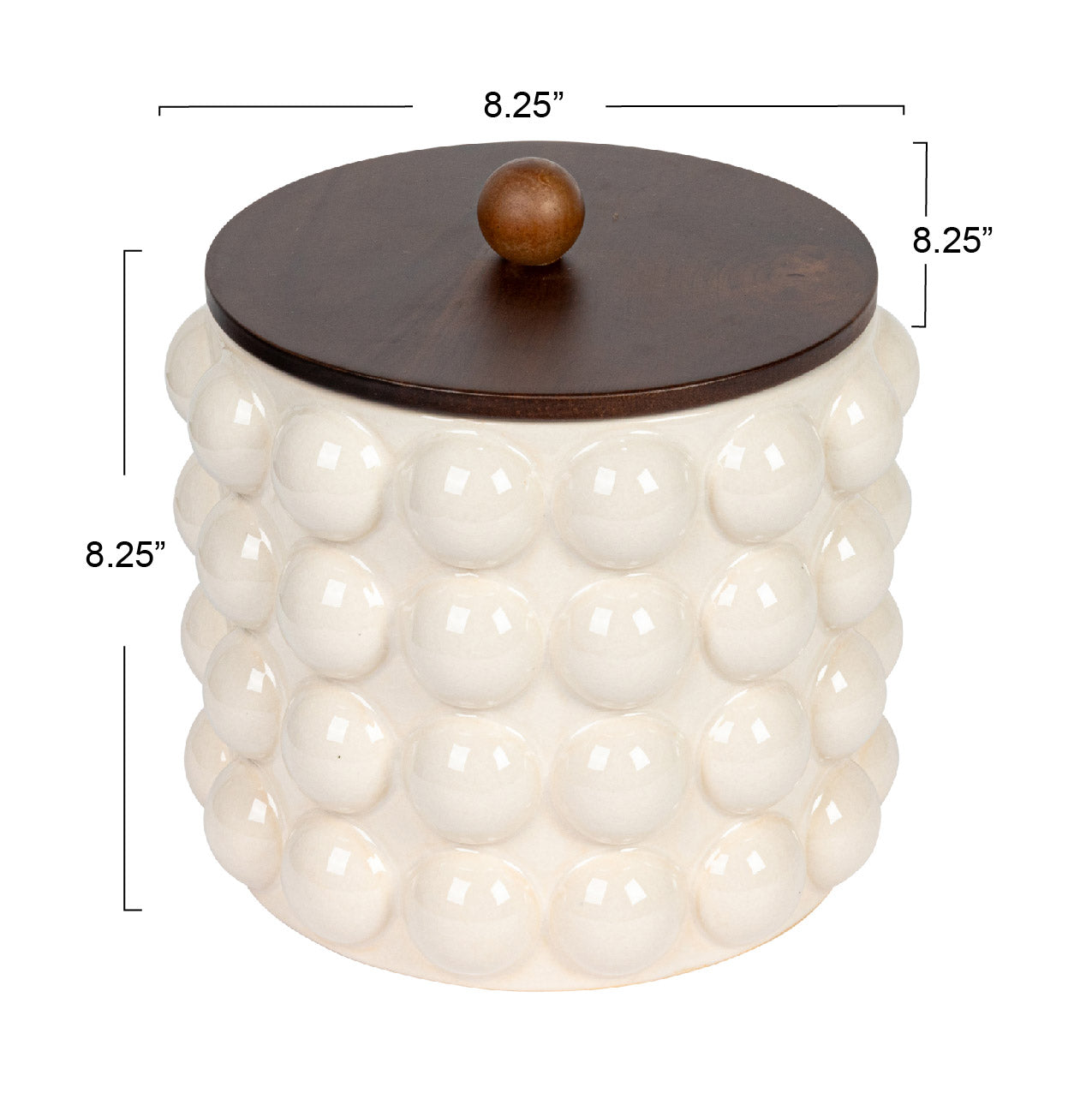 Hobnail Canister with Wood Lid