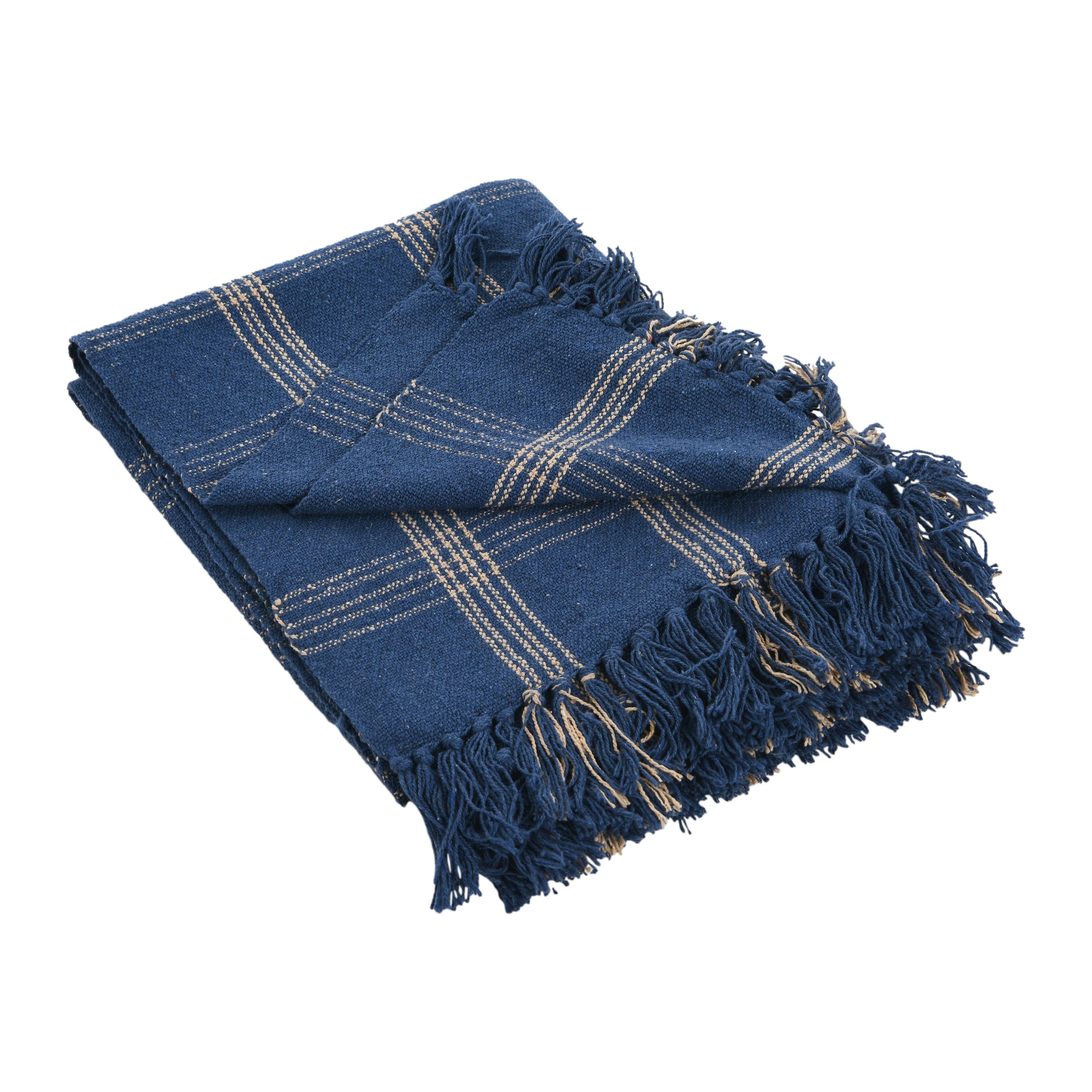Cozy Up Blue Plaid Throw Blanket
