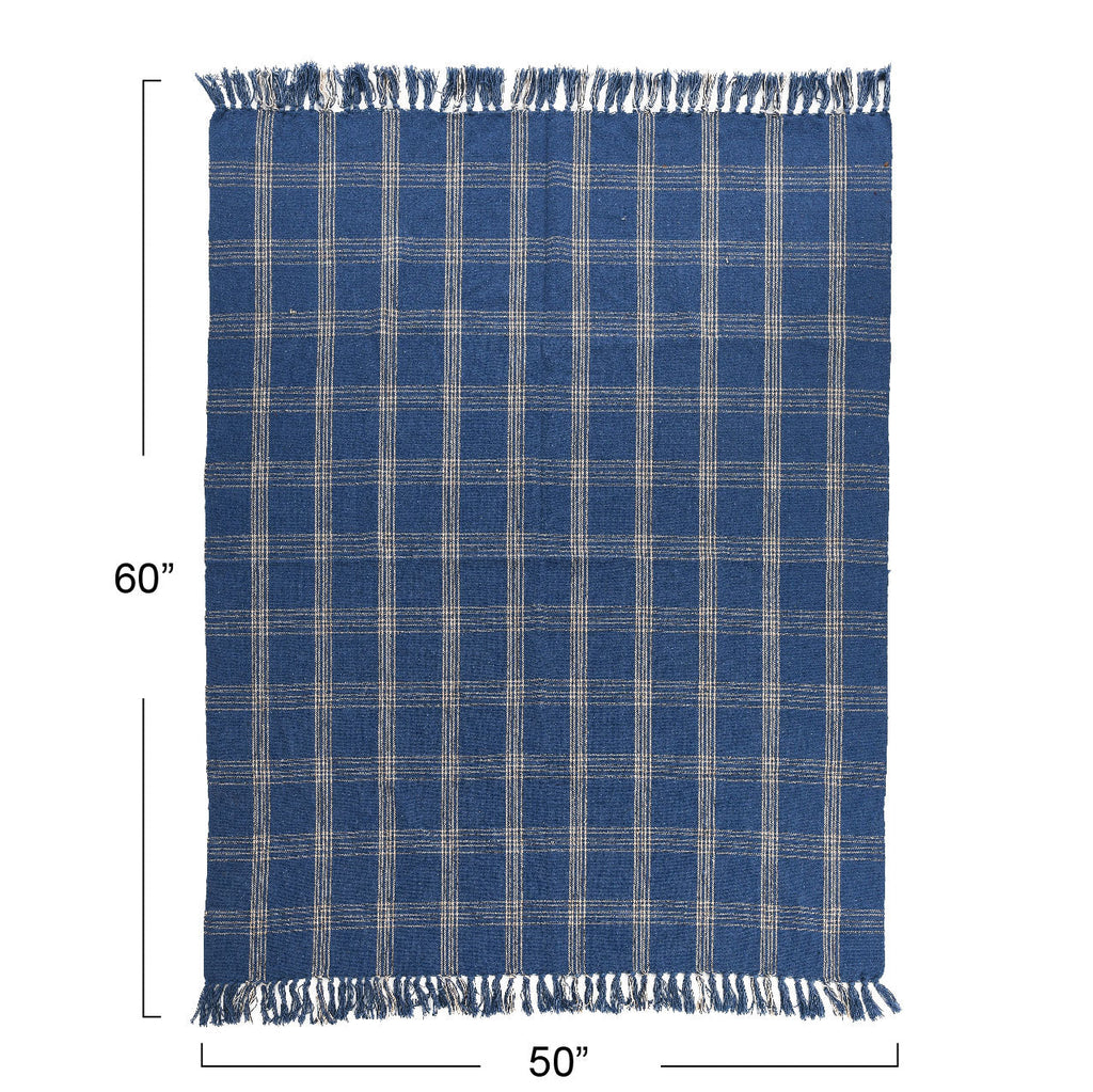 Cozy Up Blue Plaid Throw Blanket