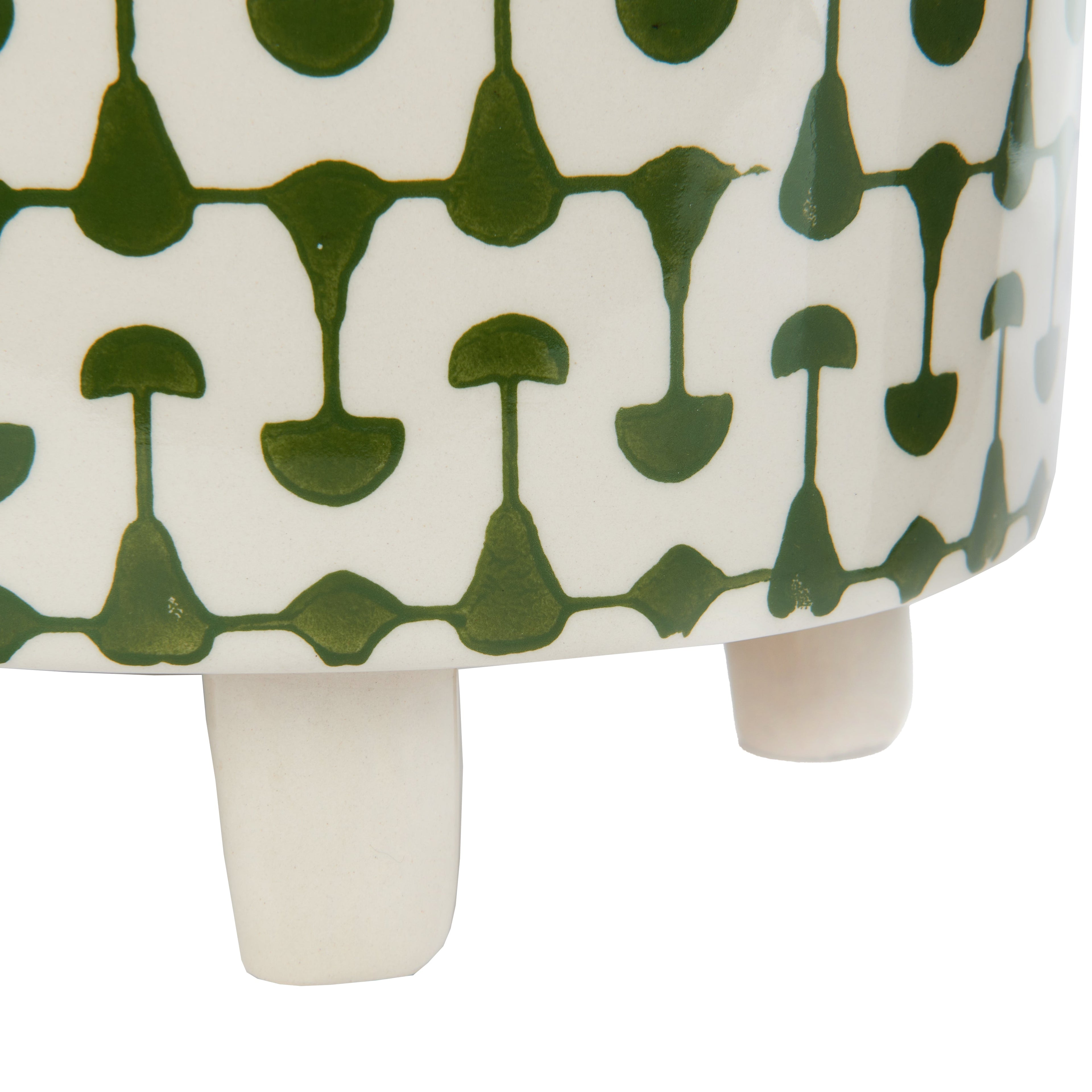 High Contrast Abstract Pot - Green & White