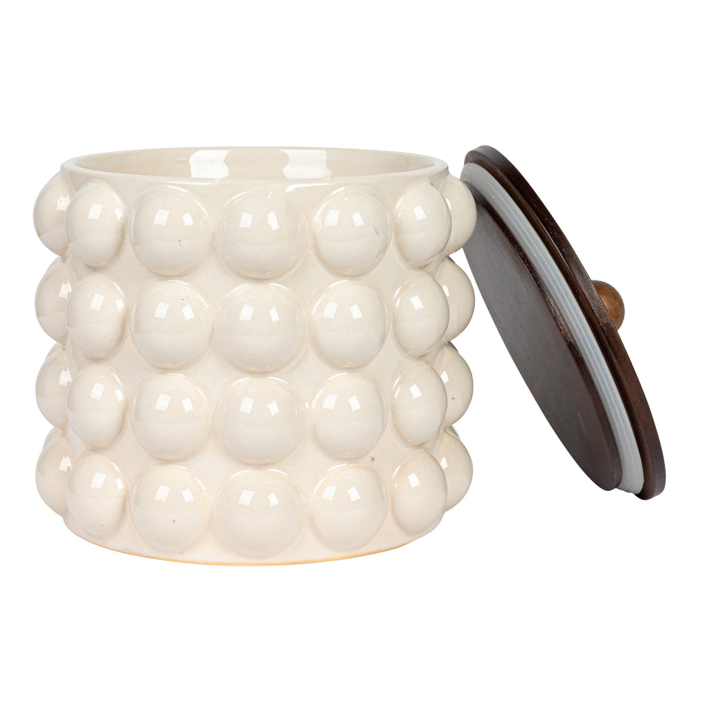 Hobnail Canister with Wood Lid