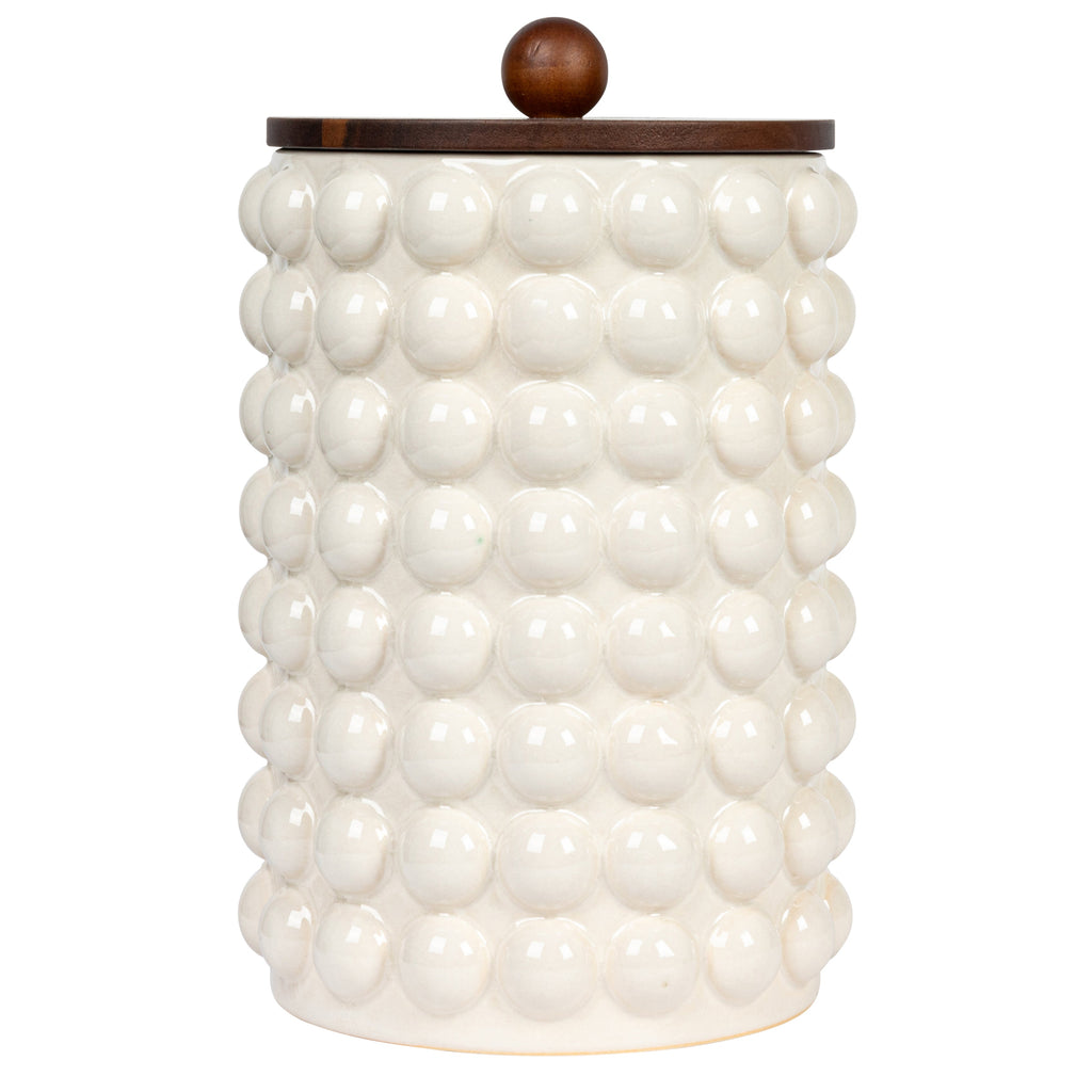 Hobnail Canister with Wood Lid