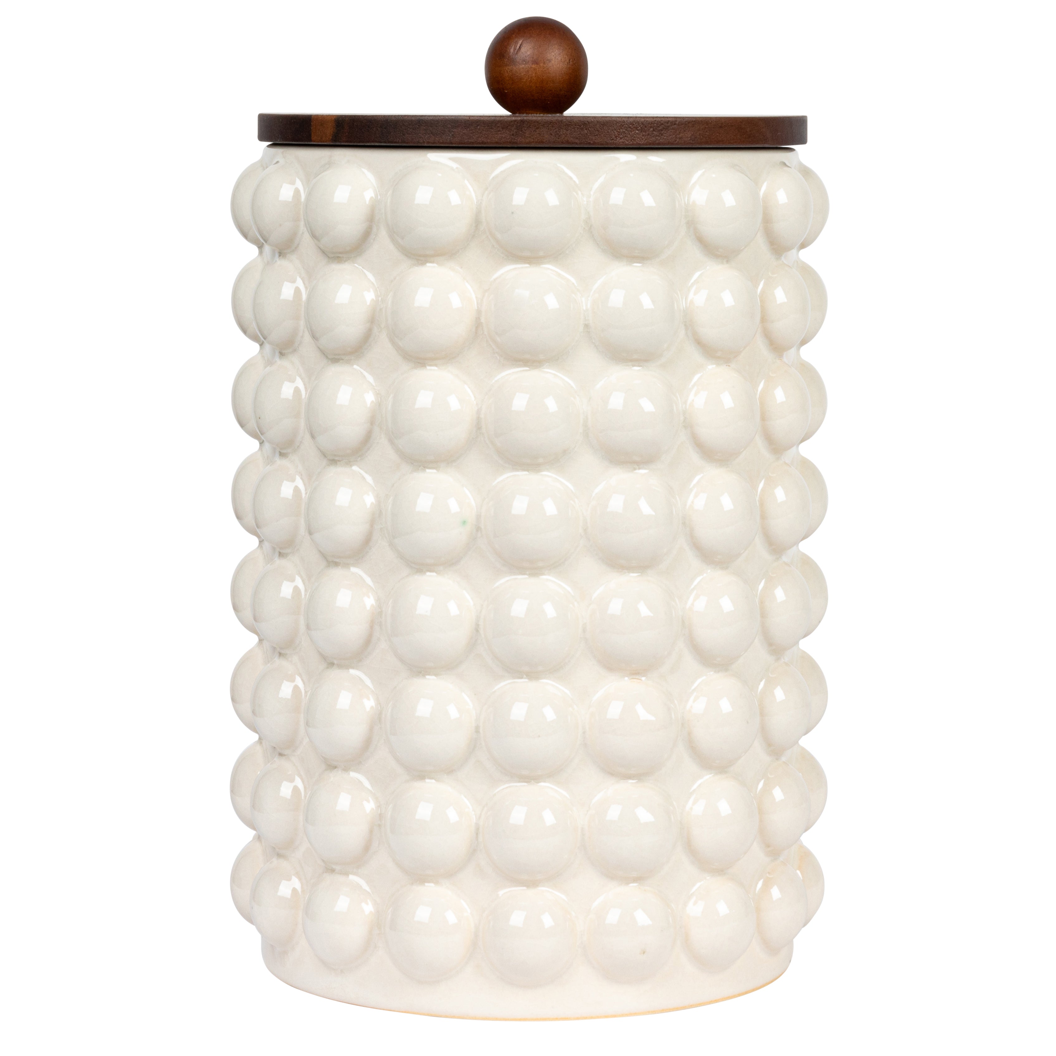 Hobnail Canister with Wood Lid