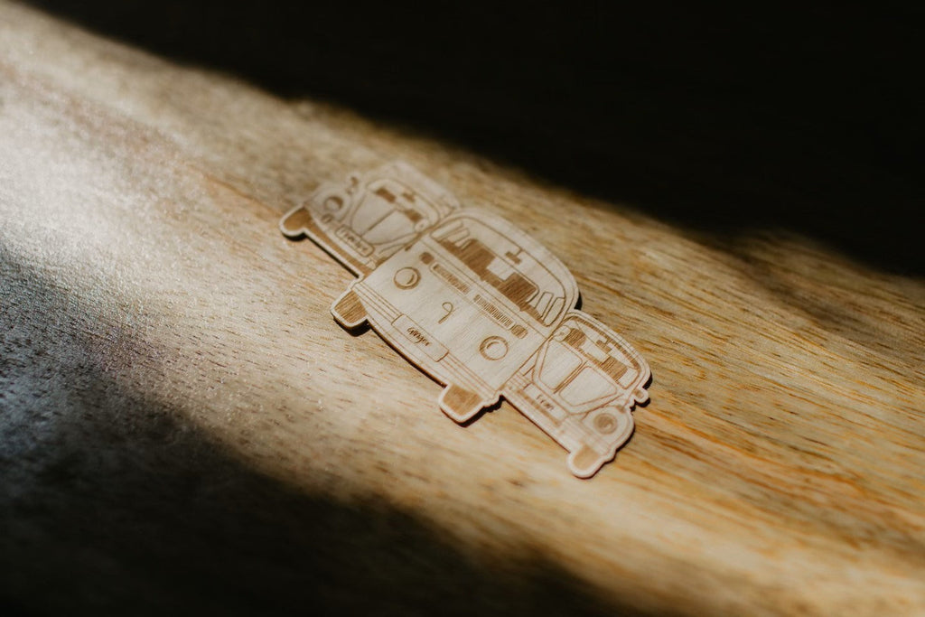 Bus & Bugs Wood Sticker